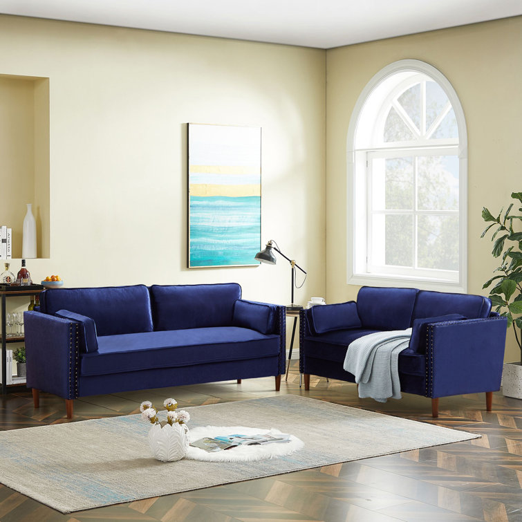 Mercer41 2 Piece Velvet Living Room Sofa Set Wayfair Canada
